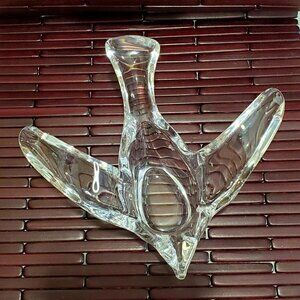 Princess House Crystal Bird Candleholder candy trinket dish 4.25" tealight